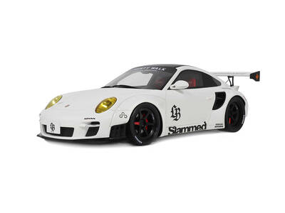2024 Porsche 911 Turbo LB-Works White with Black Top 1/18 Model Car by GT Spirit