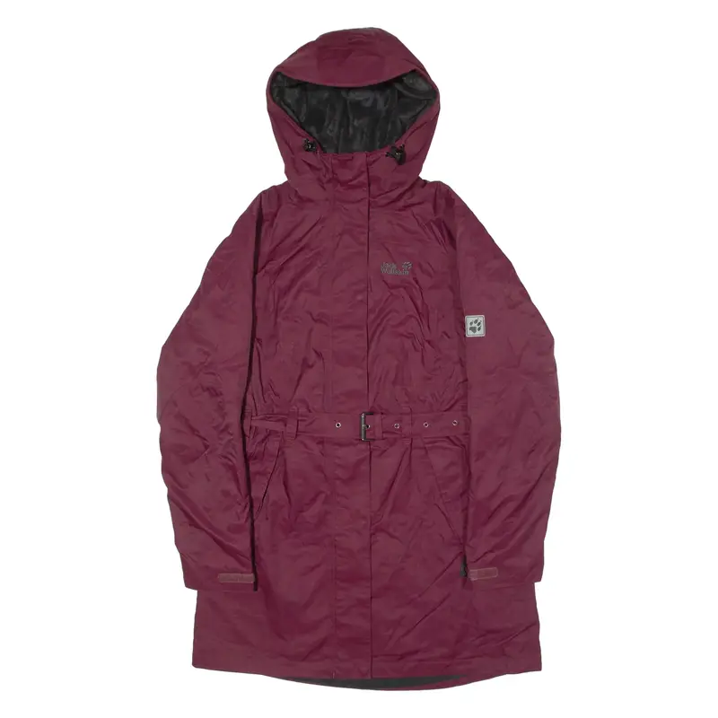 JACK WOLFSKIN Womens Coat Maroon Hooded M