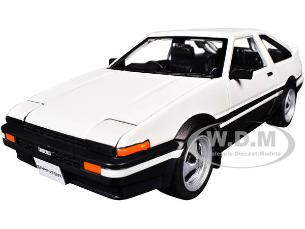 Toyota Sprinter Trueno AE86 RHD (Right Hand Drive) White with Black Stripes Special Edition Series 1/24 Diecast Model Car b...