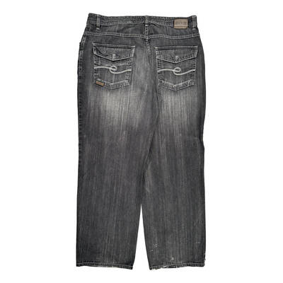 Embroidered Pockets Enycee Jeans - 37W 32L Dark Wash Cotton