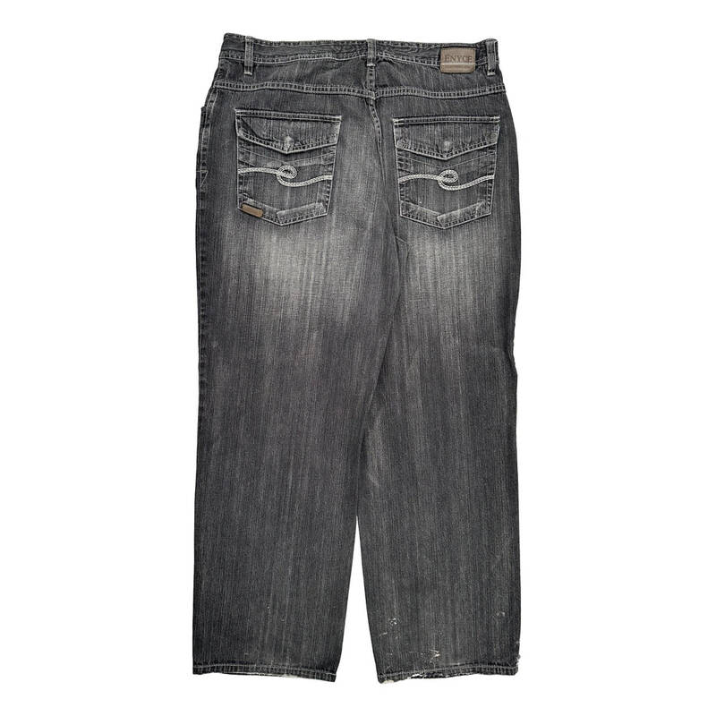 Embroidered Pockets Enycee Jeans - 37W 32L Dark Wash Cotton