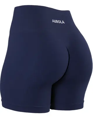 AUROLA Power Scrunch Butt Workout Shorts for Women Seamless Gym Shorts High Waist Tummy Control Yoga Biker Shorts