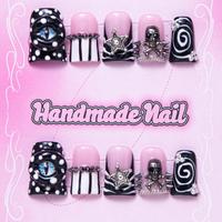 Y2K Duckbill Shaped Fake Nail Kit, 10pcs Eye & Star & Skull Head Decor Press on Nails, DIY Nail Art Supplies for Women & Girl...
