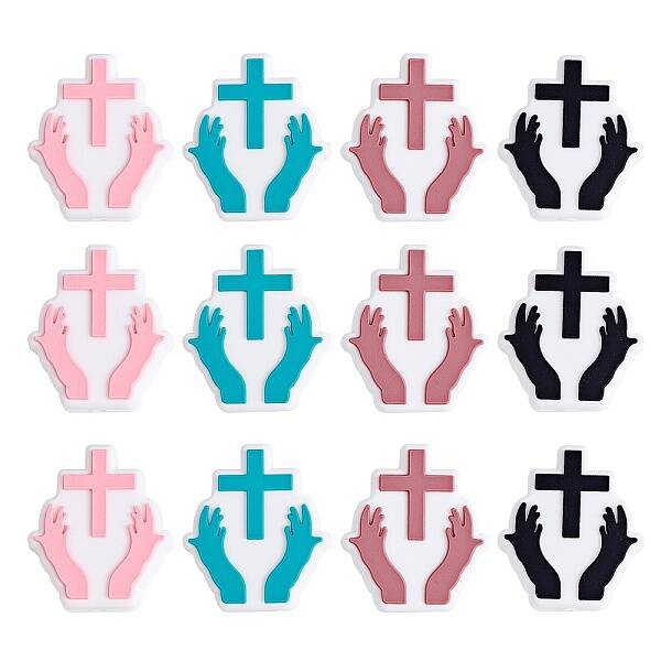 12Pcs 4 Colors Silicone Beads