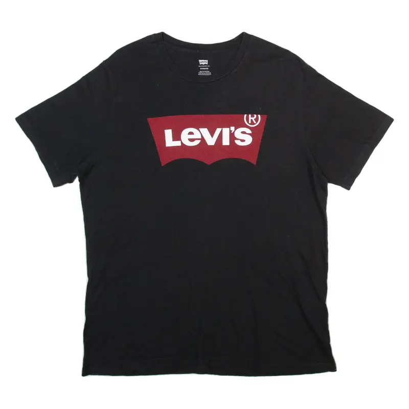 LEVI'S Mens T-Shirt Black Crew Neck L