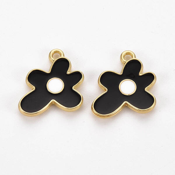 Rack Plating Light Gold Alloy Enamel Pendants