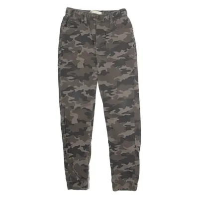 LEVI'S Camouflage Cuffed Boys Canvas Trousers Brown Regular Tapered W27 L29