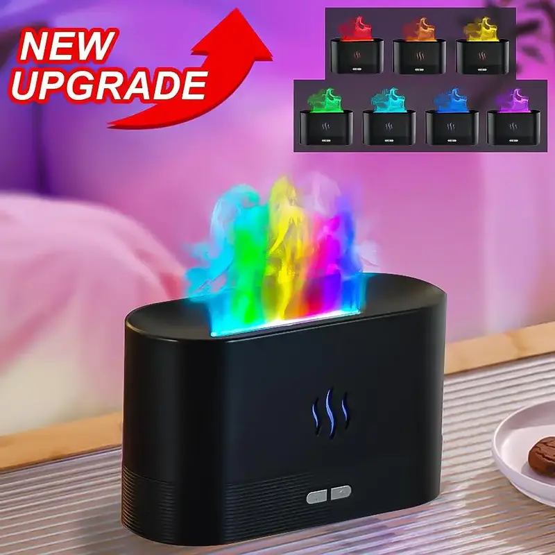 Portable Colorful Night Light Humidifier, USB Powered Mist Maker with Anti-dry Function, Desktop Small Aroma Diffuser Air Hum...