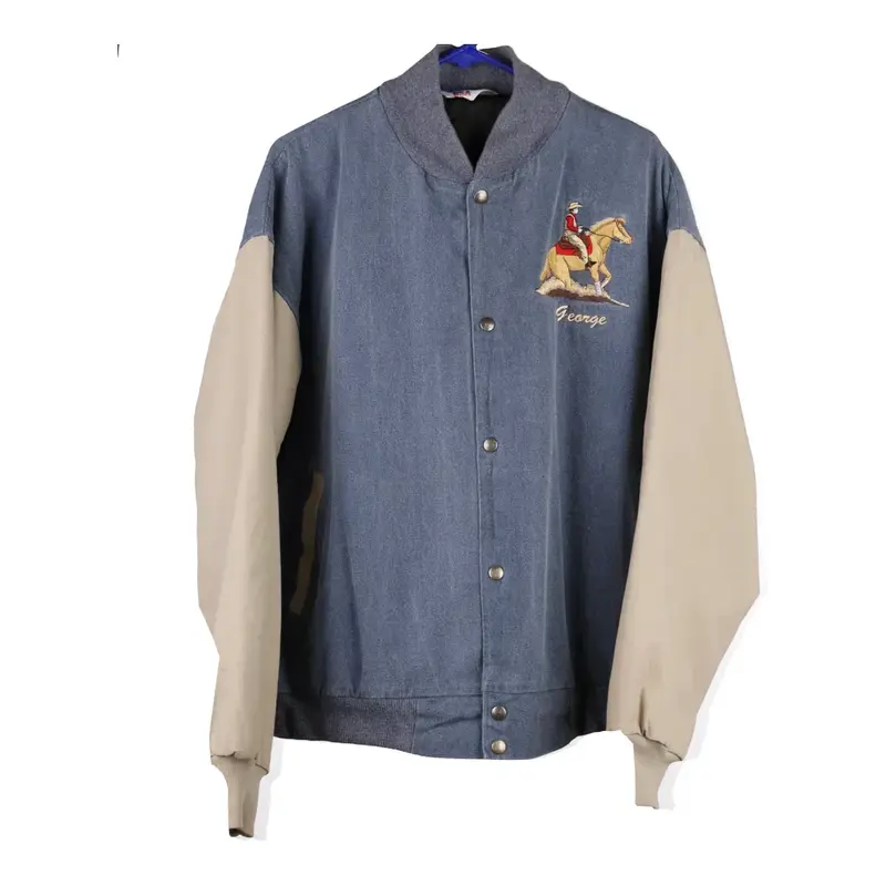 George West Ark Varsity Jacket - Large Blue Cotton