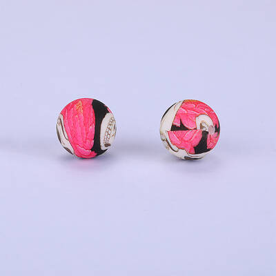 Printed Round Silicone Focal Beads