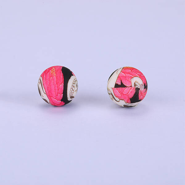 Printed Round Silicone Focal Beads