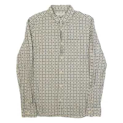 ALL SAINTS Mens Shirt Beige Spotted Long Sleeve S