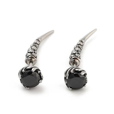 Rose Flower 316 Surgical Stainless Steel Pave Cubic Zirconia Ear False Plugs for Women