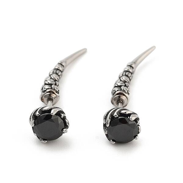 Rose Flower 316 Surgical Stainless Steel Pave Cubic Zirconia Ear False Plugs for Women