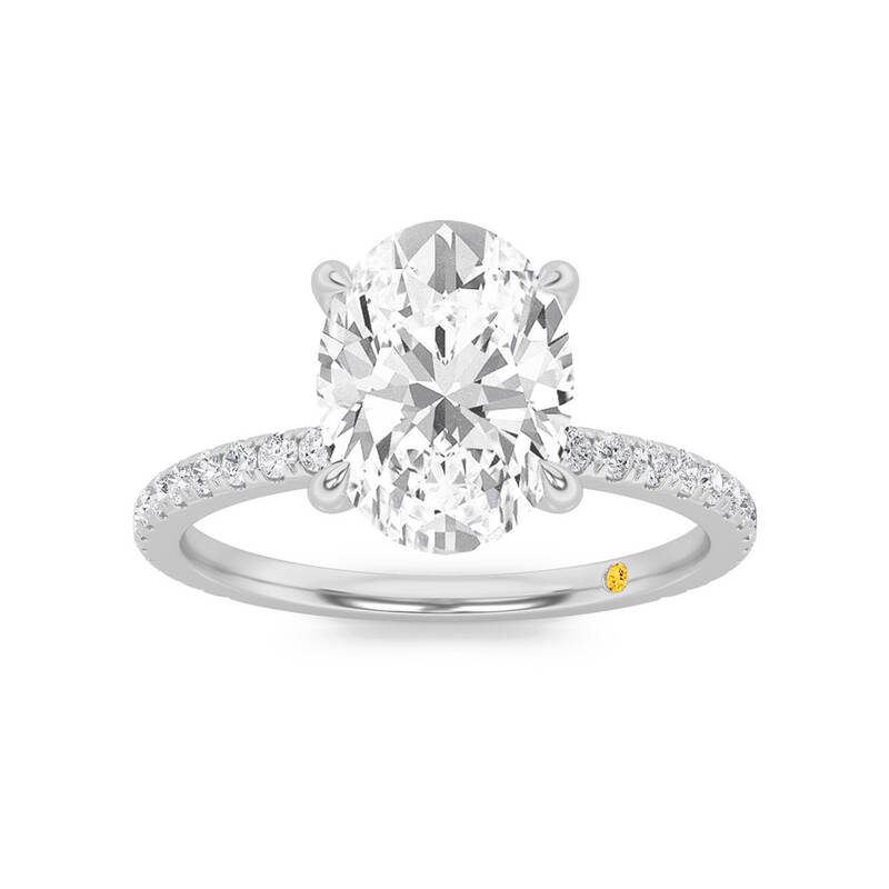 Florence Hidden Halo Oval Lab Grown Diamond Engagement Ring | White Gold 1 1/3 - 4 1/3 CT. TW.