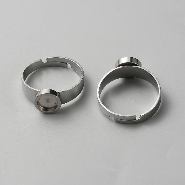 304 Stainless Steel Adjustable Bezel Cup Ring Settings