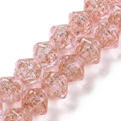 Handmade Gold Sand Lampwork Beads
