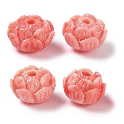 Synthetic Shell Dyed Carved Beads