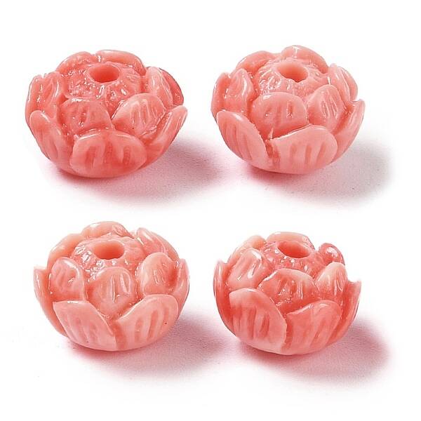 Synthetic Shell Dyed Carved Beads
