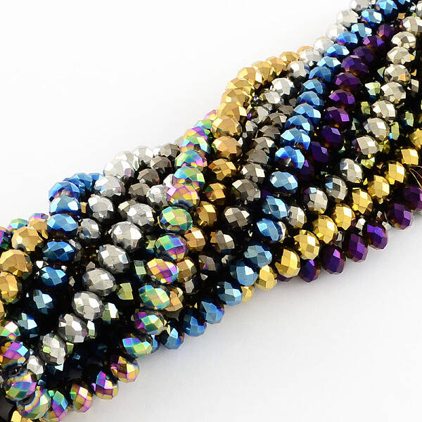 Electroplate Glass Bead Strands