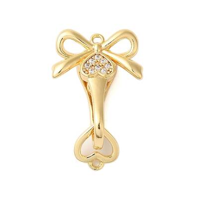Brass Micro Pave Clear Cubic Zirconia Fold Over Clasps