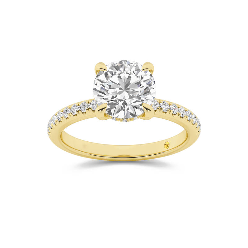 Aurelia Three Quarter Coverage Hidden Halo Round Lab Grown Diamond Engagement Ring | Yellow Gold 1 1/2 - 4 5/8 CT. TW.