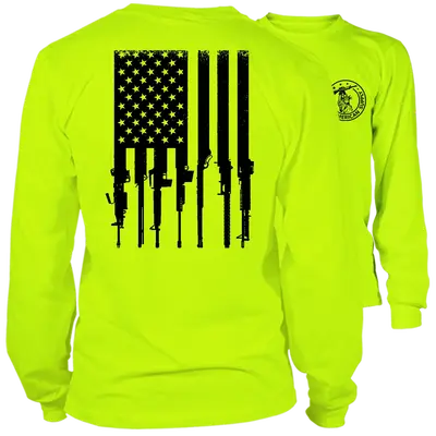 Rifle Flag - Long Sleeve Hi-Vis T-Shirt