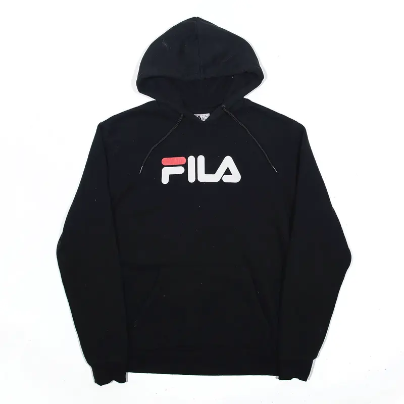 FILA Hoodie Black Pullover Mens S