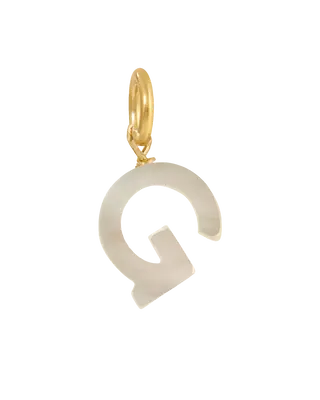 MOP Letter Charm | Metal Color: Gold | Letter: G