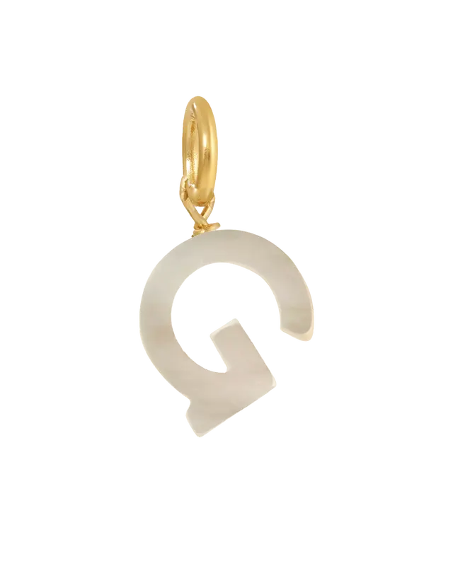 MOP Letter Charm | Metal Color: Gold | Letter: G