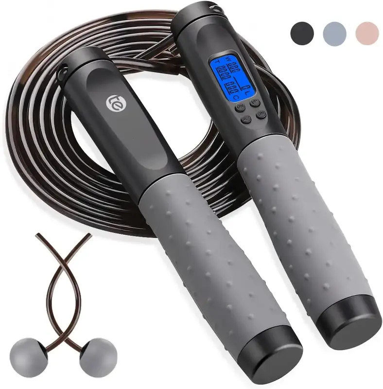 2 In 1 Cordless Jump Rope with Counter for Fitness - Adjustable Smart Skipping Rope For Men Women Kids Outdoor Speed Boxing C...