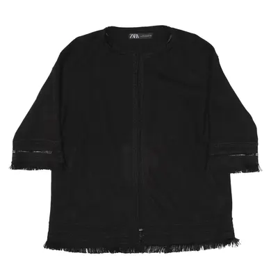 ZARA 1/2 Sleeve Jacket Black Womens L
