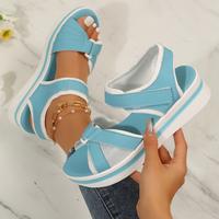 Versatile Women's Velcro - Adjustable Thick - Soled Strappy Platform Wedge Sandals