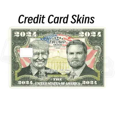 President Donald trump and JD Vance debit credit ebt card skin cover - Sleek & Stylish Protection for Your Cards Decorative W...