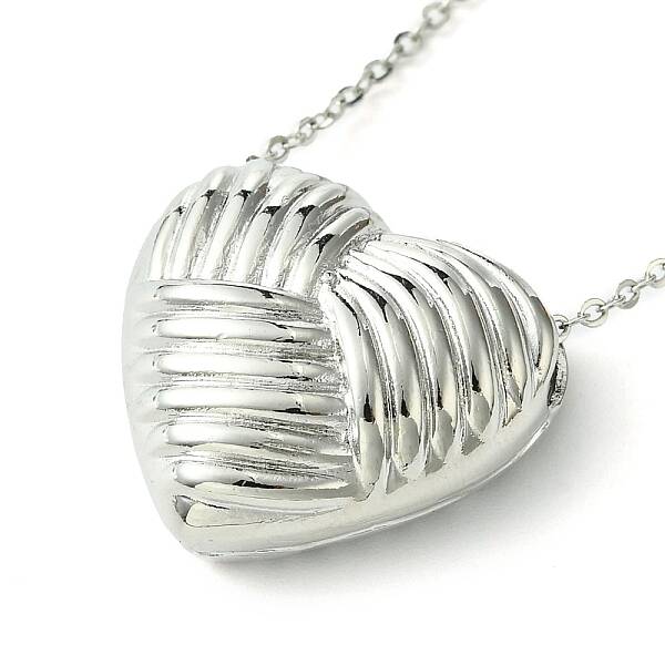 Rack Plating Brass Heart Pendant Necklaces for Women