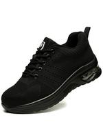 Women's Anti-smash and Anti-puncture Air Cushion Soft Sole Safety Steel Toe Sneakers, Security Guard Shoes, Casual Comfortabl...
