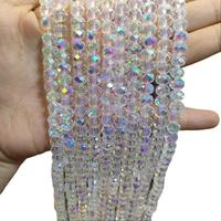 Multi-colored crystal glass flat disco bead faceted wheel bead loose bead for DIY jewelry accessories