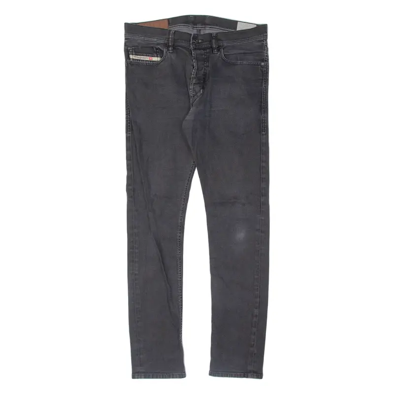 DIESEL Womens Jeans Black Regular Straight 90s Stone Wash W28 L30