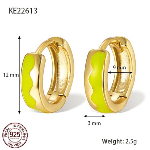 925 Sterling Silver Thick Hoop Earrings