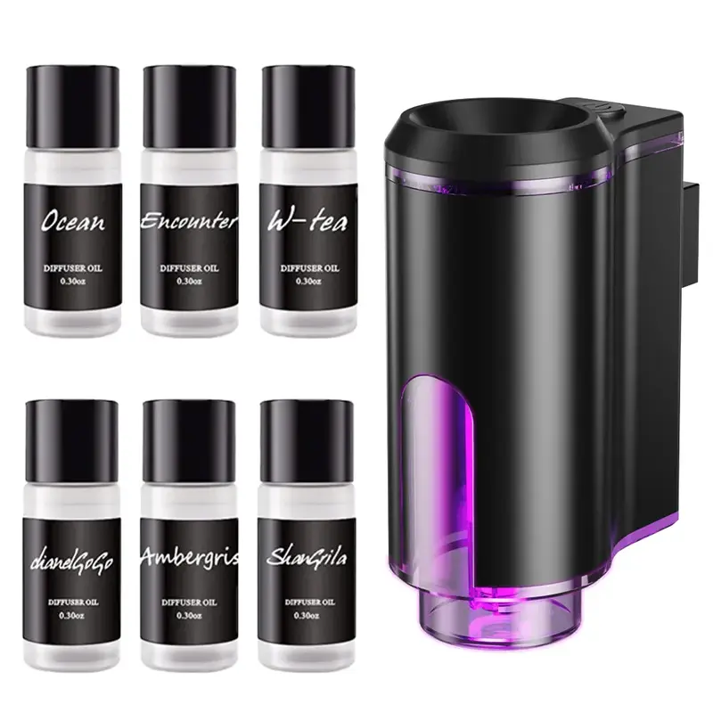 Smart Car Air Freshener, USB Rechargeable Car Aroma Diffuser with 6 Perfume Options, Auto On/Off, Long-lasting, Suitable for ...