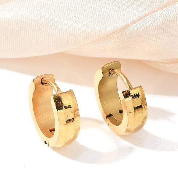 304 Stainless Steel Polishing Effect Hoop Earrings