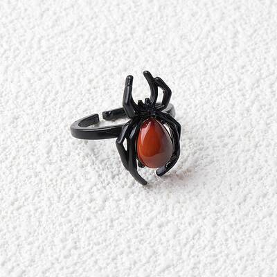 Natural Carnelian Spider Open Cuff Rings