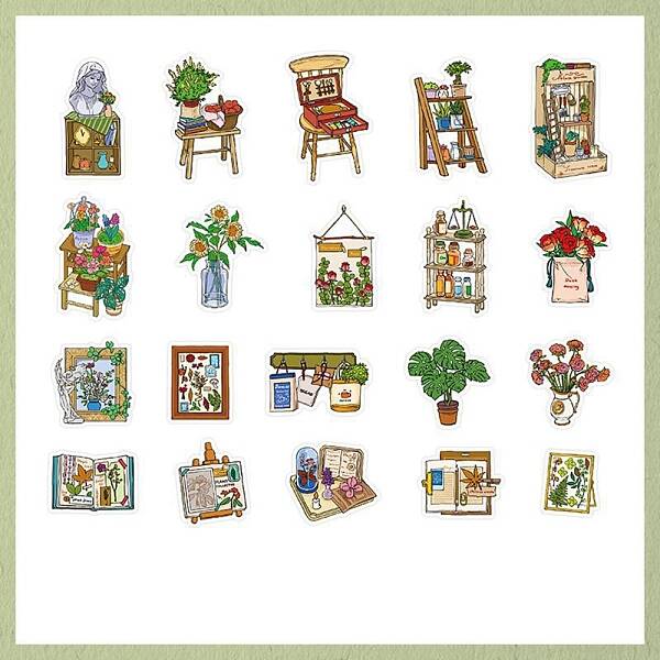 40Pcs 20 Styles Paper Stickers