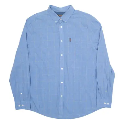 BEN SHERMAN Mens Shirt Blue Check Long Sleeve XL