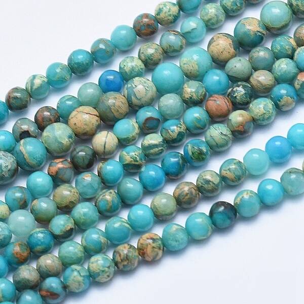 Natural Aqua Terra Jasper Beads Strands