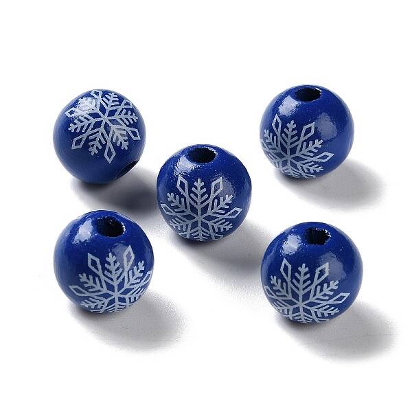 Printed Wood European Beads