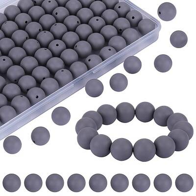 80Pcs Round Silicone Focal Beads