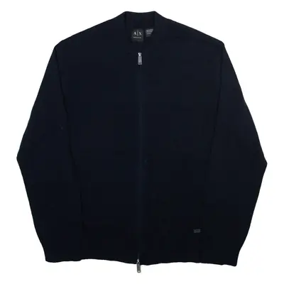 ARMANI EXCHANGE Mens Jumper Blue Tight Knit XL