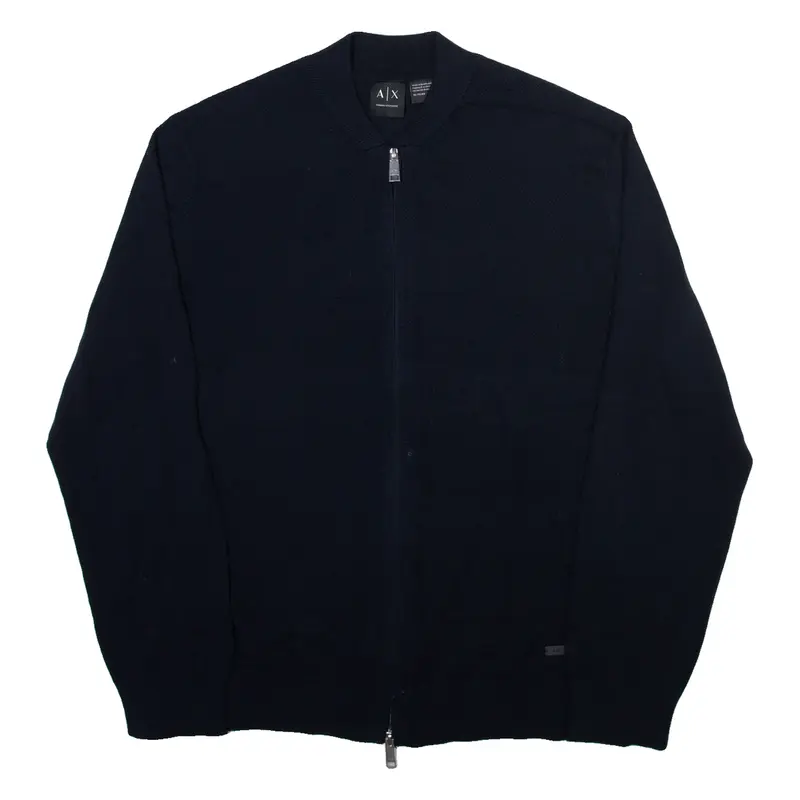 ARMANI EXCHANGE Mens Jumper Blue Tight Knit XL