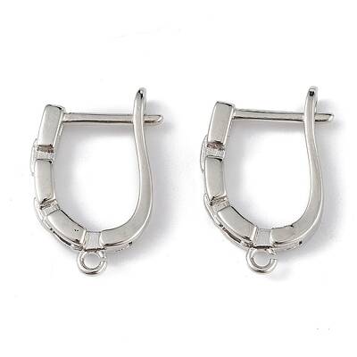 Brass Hollow Out Rectangle Hoop Earring Findings